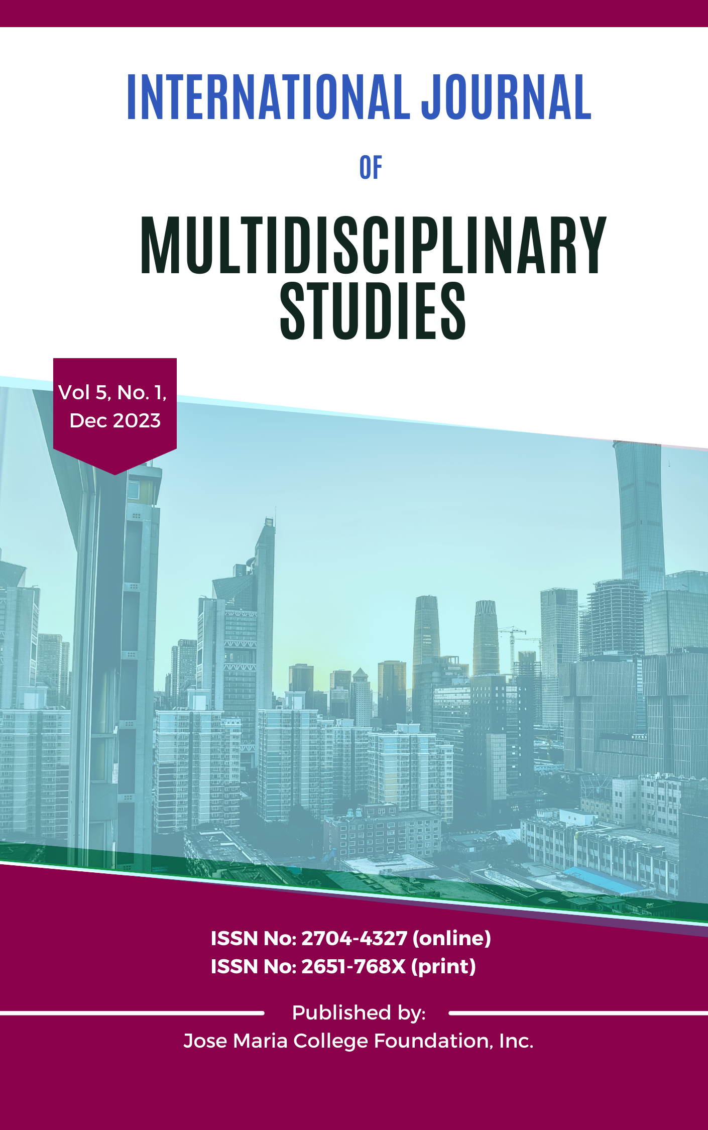 					View Vol. 5 No. 1 (2023): International Journal of Multidisciplinary Studies
				
